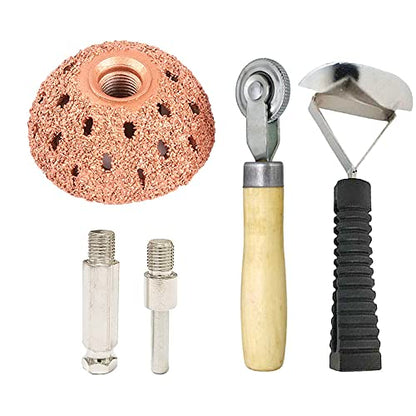 Tire Wheel Repair Patch Tools Kit Tire Buffer Wheels 55mm Tungsten Steel Buffing Wheel with Tire Patch Roller Scraping Cutter for Car Tire Grinding Polishing Accessories Kit - size: 55mm