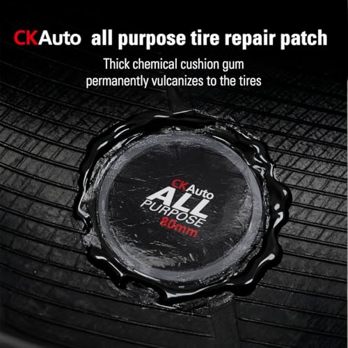 CKAuto 50 PCS All Purpose Tire Repair Patch Kit Heavy Duty 3-1/4"(80mm), Tire Plug Repair Kit Flat for Car Van Truck Bus Motorcycle and Inner Tire,Round Dia 3-1/4"(80mm) - size: Dia 80mm 50pcs