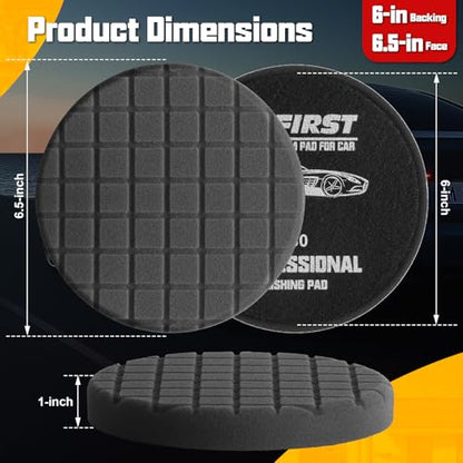 Polishing Pad 6.5 Inch, 3Pcs Black Light Cut Foam Buffing Pads for Car Buffer Polisher, Finishing, Polishing and Waxing - color: Black, size: 6.5 - Inch