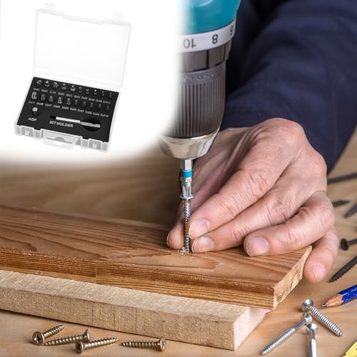 QWORK Screw Extractor Set for Stripped, Broken, Damaged Screws, 22 PCS Stripped Kit, Damaged Screw Remover Set, with Magnetic Extension Bit Holder and Socket Adapter