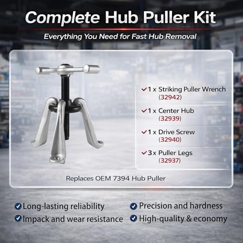 Camoo Universal Hub Puller 7394, Heavy-Duty Brake Drum Puller & Wheel Hub Removal Tool, Compatible with Most Vehicles, Professional Automotive Repair Tool