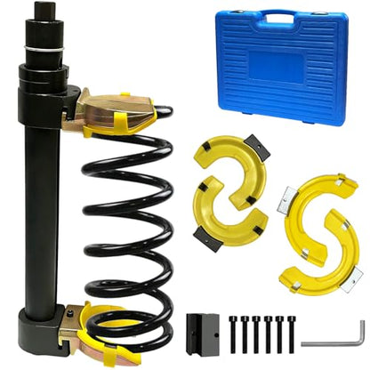 Macpherson Strut Spring Compressor Tool, Universal Spring Compressor with Overload Protection Device, Interchangeable Fork Strut Coil Extractor Remover Tool Allow Impact Wrench Use