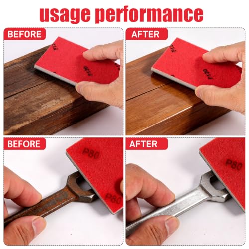 24 Pcs 80-3000 Grit Sanding Sponge Set, Ultra Fine Sanding Sponges Pads, Wet Dry Sanding Blocks for Model Drywall Metal Wood Furniture Polishing, 3×4 Inch