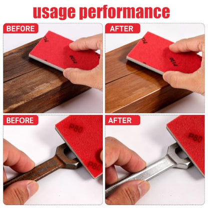 24 Pcs 80-3000 Grit Sanding Sponge Set, Ultra Fine Sanding Sponges Pads, Wet Dry Sanding Blocks for Model Drywall Metal Wood Furniture Polishing, 3×4 Inch