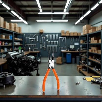 Orange Heavy Duty 7" EXTRA LONG External Straight Retaining Ring Clip Circlip Removal Plier Snap-Ring Pliers, Slip-Joint Pliers Side-Cutting Plier Sets Needle-Nose, Hand Tools