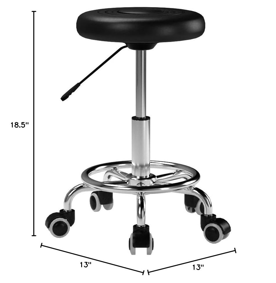 Performance Tool W85027 Adjustable (19 - 24 Inch) Pneumatic Rolling Bar Stool, 250 Lbs Capacity - style: Pneumatic Rolling Bar Stool