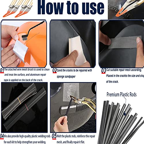 Upgraded 220W Plastic Welder Bumper Repair Kit,2-in-1 Plastic Welding Kit 800PCS Hot Staples & 30pcs Plastic Welding Rods,Hot Stapler Plastic Repair Kit for Car Bumper Kayak Crack Repairs(black) - color: Black, size: 220w