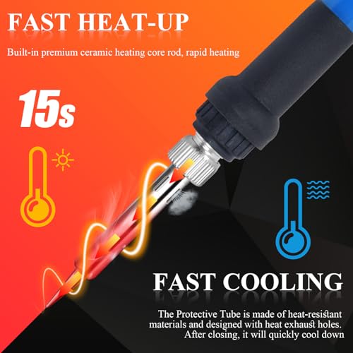 MONVICT 31 in 1 Soldering Iron Kit, 5 Pcs 60 Watts Adjustable Temperature Soldering Iron with On/Off Switch & 25 Pcs Soldering Iron Tips, 1 Solder Wire Stand, Portable Solder Iron Tool for Soldering