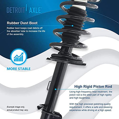 Detroit Axle - Front Struts Lower Control Arms for 2005-2012 Ford Escape | Mazda Mercury Mariner Mazda Tribute 2 Ready Struts 2 Lower Control Arms w/Ball Joint 2006 2007 2008 2009 2010 2011 - size: 4CQ2501170/Big Kit