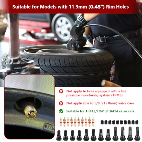 Lettry 38Pcs Quick Change Tire Valve Stem Core Tool Kit, TR412 TR413 TR414 Valve Replacement Tools, 8-Way Valve Tool Set for Car, ATV, Truck, Lawn Mower & Small Trailer, Fix Leaky Tire Valves