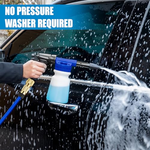 ZIMISI Car Wash Foam Gun, Foam Cannon for Hose, Professional Car Foam Sprayer with 6 Levels Foam Concentration, Spray Gun Cleaner, Connects to Any Garden Hose (Blue) - color: Blue