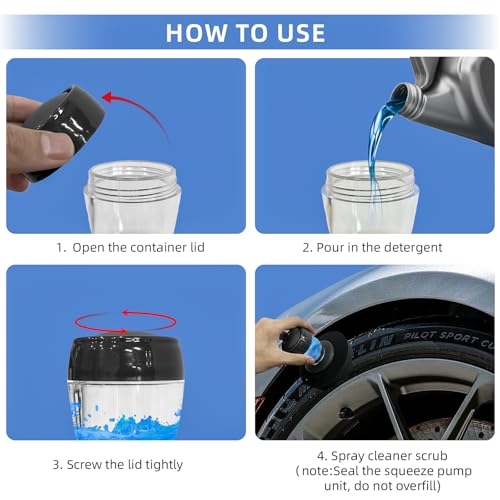 Tire Shine Applicator with 3 Heavier-duty Detachable Foam 2 liquid container 1 set of gloves for Car Cleaning and Fine Polishing Reusable Tire Dressing Applicator for Car Truck SUV Motorcycle - style: 6-piece set