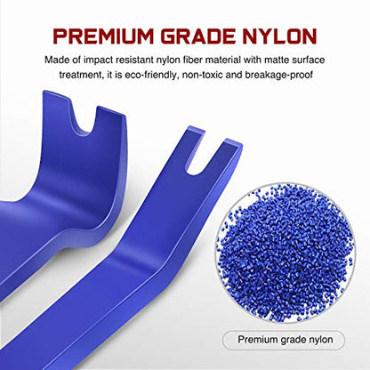 Nilight 5PCS Auto Trim Removal Tool Set for Car Audio Dash Panel Window Molding Fastener Remover Tool Kit - color: Blue, size: 5Pcs
