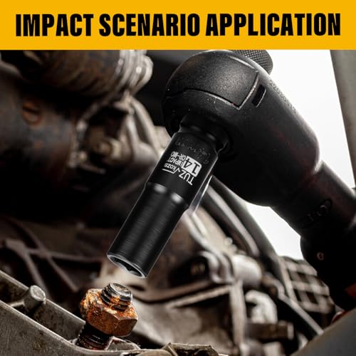 1/2 Inch Drive 14mm Deep Metric 6 Point CR-MO Impact Socket | Radius Corner Design,Square Chamfered Opening,Axle Nut Impact Grade Socket for Easy Removal - size: 1/2” Drive 14mm Deep, style: 1/2" Drive Deep Socket