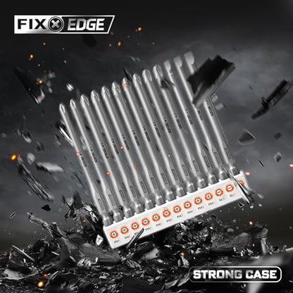 Geinxurn 52Pieces Fixedge Screwdriver Bit Set, 4Inches Magnetic Alloy Steel Phillips/Slotted/Square/Torx/Hex/Security Torx Insert Power Bits Tips with Storage Organizer for Home Repair - style: FXMX100-052