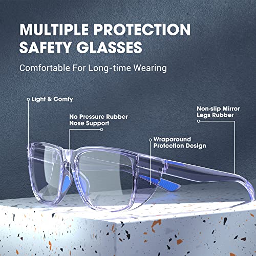 Safety Glasses Anti-Fog Goggles Protective Eyewear Anti Blue Light Protection Glasses For Women And Men - color: Purple