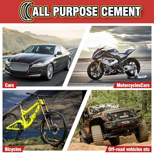 Chemical Vulcanizing Cement, Clear Tire Repair Glue, All Purpose Rubber Cement, Heavy Duty Tire Patch Kit with Brush Top Can for Car, Motorcycle, Bike, 8.5Oz - size: 8.5FL.Oz