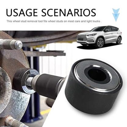4PCS Wheel Stud Installer, Anti-slip Iron Wheel Stud Removal Tool, Rustproof Car Tire Bolt Tool, M12x1.25/M12x1.5/M14x1.5/ with 3/4" Hex Wheel Lug Nuts, Universal for Most Cars (Silver)