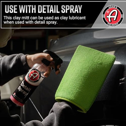 Adam's Polishes Clay Mitt - Medium Grade Clay Bar Infused Mitt | Car Detailing Glove Quickly Removes Debris from Your Paint, Glass, Wheels, & More (Green - 1pk) - size: Green - 1pk