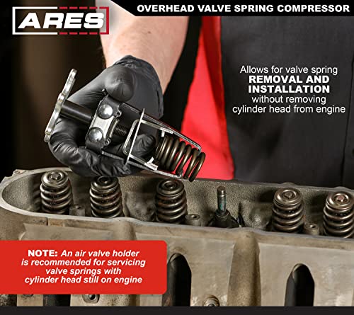 ARES 10113 Overhead Valve Spring Compressor - No Cylinder Head Removal | Spring-Loaded Jaws Keep Tool Level During Compression - size: Overhead Valve Spring Compressor
