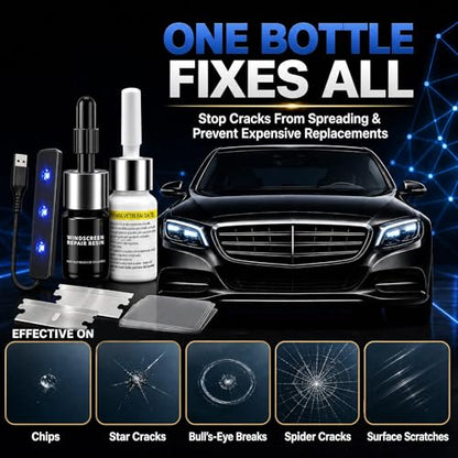 Callmynm Upgraded Windshield Repair Kit for Chips and Cracks, Nano Auto Glass Repair Fluid, 2-Pack | 2026 Professional Car Glass Repair Kit, Easy home fix for Star, Bulls-Eye & Long Cracks, skip expensive shop bills