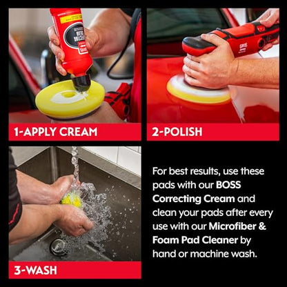 Griot's Garage BOSS Perfecting Foam Pad - 6.5", yellow - size: 6.5 Inch Pads (Set of 2)