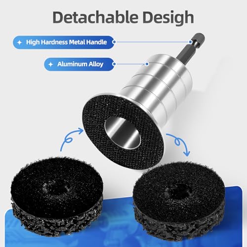 BURMONG Wheel Hub Cleaning Tool with Dual-Head Adapter, Brake Hub Cleaning Kit Includes 3 Pads for Rust Removal & Polishing, Wheel Stud Cleaner Compatible with Power Drill & 1/2" Impact Wrenches (3)
