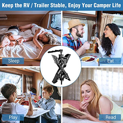 Yesker RV Wheel Chock with Built-in Wrench, Heavy Duty Wheel Chocks for Travel Trailers, X Chocks Wheel Stabilizer for Travel Trailers and Camper, Fits for Tire Spacing 3” to 10”