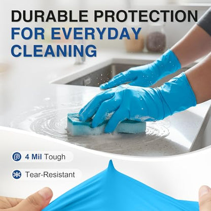 Schneider Medical Nitrile Exam Gloves, 4 mil, Powder-Free, Latex-Free, Disposable Gloves for Cleaning and Food Prep - size: Large