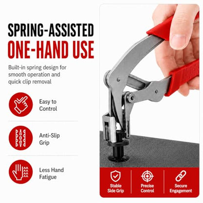Clip Removal Tool for Car: Auto Fastener Clip Removal Pliers Professional Car Trim Removal Tool for Plastic Fasteners Push Pin Door Trim Disassembly Damage Free Automotive Clip Remover