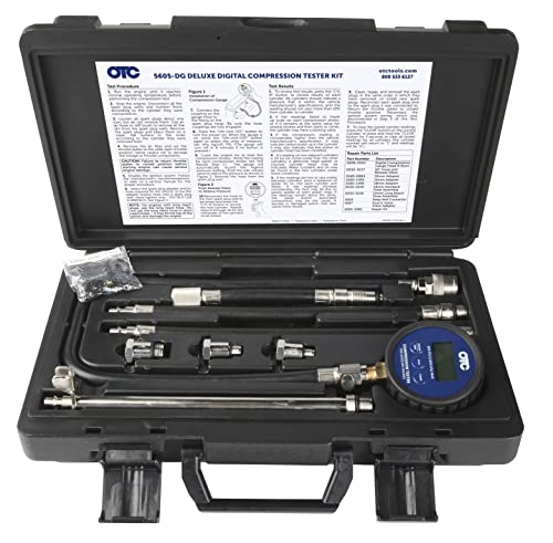 OTC 5605-DG Deluxe Digital Compression Tester Kit with Carrying Case for Gasoline Engines