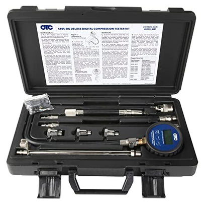 OTC 5605-DG Deluxe Digital Compression Tester Kit with Carrying Case for Gasoline Engines