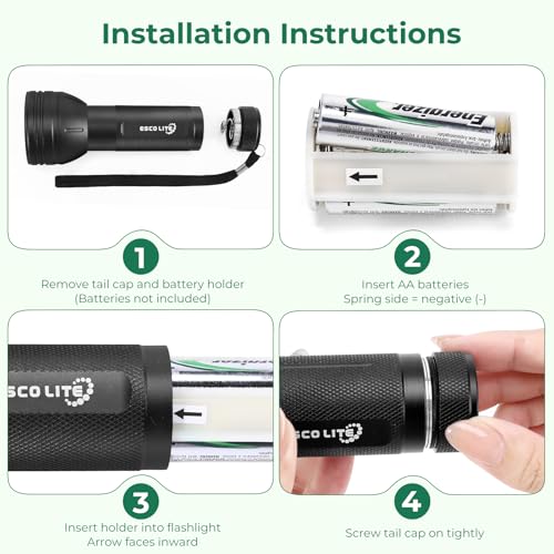 ESCO LITE Black Light for Pet Urine Detection UV Flashlight 395nm Pet Urine Detector Light for Cat Pee and Dog Stains Carpets Floors - size: 51 LED