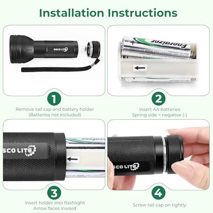ESCO LITE Black Light for Pet Urine Detection UV Flashlight 395nm Pet Urine Detector Light for Cat Pee and Dog Stains Carpets Floors - size: 51 LED