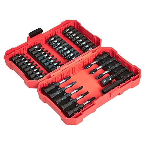 Amazon Basics 42-Piece Impact Screwdriver Bit Set with Phillips, Slotted and Torx Bits, Portable Storage Case