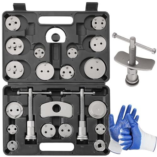 NYXOVA 24pcs Brake Caliper Tool, Heavy Duty Disc Brake Caliper Tool Set, Wind Back Kit for Brake Pad Replacement, Master Disc Brake Caliper Tool Kit Fits Most American, European Makes/Models (Black) - color: Black