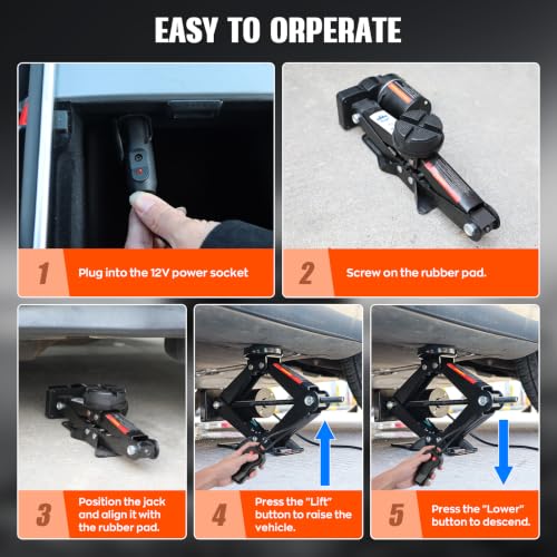 IMAYCC Electric Car Jack kit, 3 Ton Universal Tire Jack Repair Tools with Lug Wrench,Electric Lifting Jack for Car, SUV, ATV
