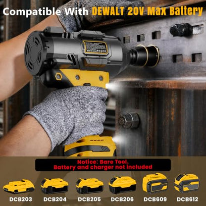 1600Ft-lbs 3/4" Cordless Brushless High Torque Impact Wrench | Compatible with DEWALT 20V Battery, Heavy Duty, 3-Speed & 2 LED Lights & RSS, For Car & Truck & RV & Rusted Bolts, Bare Tool