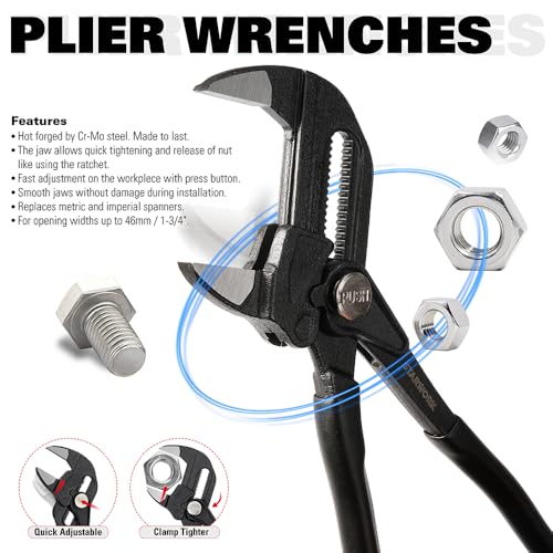 STARWORK TRUE MECHANIC 306-Piece Mechanics Tool Set and Socket Set, Comprehensive Tool Kit, Automotive Repair Tool Set, 【Pliers Wrench】, Professional