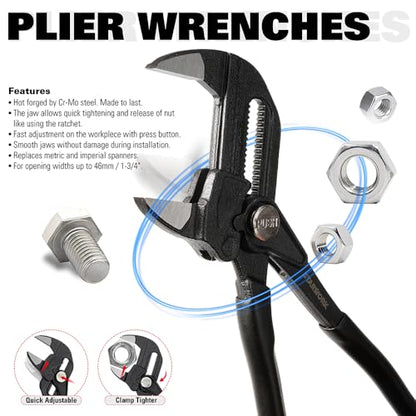 STARWORK TRUE MECHANIC 306-Piece Mechanics Tool Set and Socket Set, Comprehensive Tool Kit, Automotive Repair Tool Set, 【Pliers Wrench】, Professional