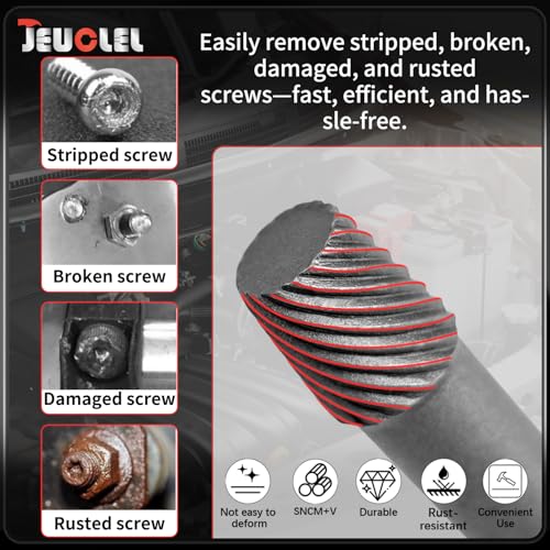 6PCS 3/8” Drive Impact Wedge Proof Extractor Set, Bolt Extractor Kit | 2mm, 3mm, 4mm, 6mm, 8mm, 10mm Socket, Easy Out Bolt Remover Kit, Damaged, Spiral, Rusted, Strip, Stripped, Wedge Components - color: Long 6pcs Wedge Proof Extractor