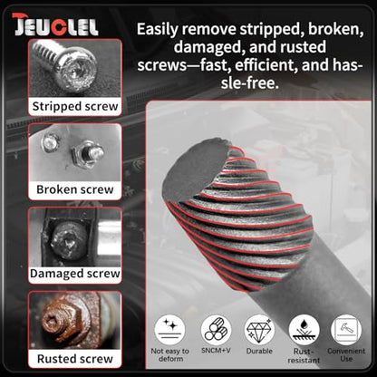 6PCS 3/8” Drive Impact Wedge Proof Extractor Set, Bolt Extractor Kit | 2mm, 3mm, 4mm, 6mm, 8mm, 10mm Socket, Easy Out Bolt Remover Kit, Damaged, Spiral, Rusted, Strip, Stripped, Wedge Components - color: Long 6pcs Wedge Proof Extractor