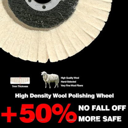 ABARPRO 4.5" x 7/8" Vertical Wool Polishing Disc for Angle Grinder, Wool Buffing Wheel Pad for Polishing Rough Surface to a Mirror Finish, for Metal Aluminum Marble Wood, 5 Pack - style: 5pack-Vertical Wool Polishing Disc