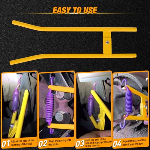 GOOACC Truck Brake Spring Tool LT890 Heavy Duty Truck Brake Spring Slack Adjustable Tool Anchor Pin Spings Installer for Semi Trucks Brake Spring Pliers Air Drum Brake Shoe Spring Tools LTI 890 Yellow - color: Truck Brake Spring Tool Yellow