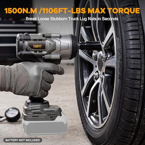 1/2" Impact Wrench, Compatible with DeWalt 20V Battery, 1500N.m(1106Ft-Lbs) High Torque Brushless Impact Gun with 3-Speed, 4 Sockets for Car/Truck (Bare Tool & NO Battery)