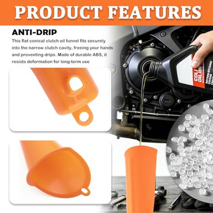 Compatible with Harley Oil Change Kit,Multi-Function Motorcycle Oil Funnel Kit Includes Oils Change Funnel/Oils Filter Wrench/Rubber O-Ring Seals,Motorcycle Tool Kits