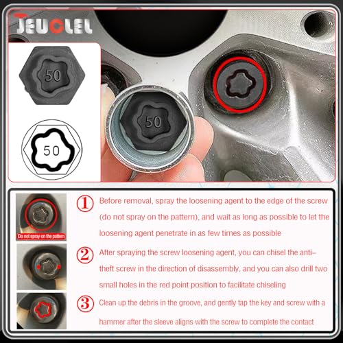 22PCS Wheel Locking Nut Key Kit Compatible with BMW Series | Wheel Lock Nut Socket Adapter Set, Anti-Theft Lug Removal Tool, Anti-Theft Screw Remover, Repair Tool, Tyre Fitting, garage - color: 22pc Socket Set