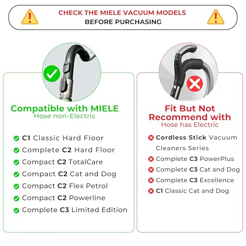 for Miele Turbo Brush Head Compatible with Miele Vacuum Cleaners - Vacuum Attachments for Low Carpet, Area Rugs, Tile & Hard Floors : Easy Pet Hair Removal -Hardwood Floor Attachment - size: For Miele (35MM Inner Diameter)