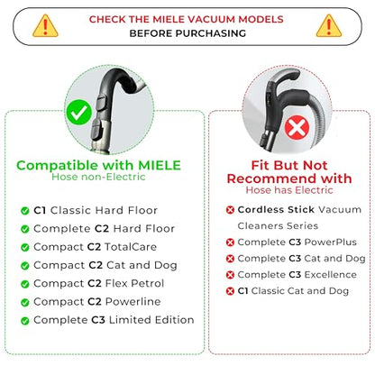 for Miele Turbo Brush Head Compatible with Miele Vacuum Cleaners - Vacuum Attachments for Low Carpet, Area Rugs, Tile & Hard Floors : Easy Pet Hair Removal -Hardwood Floor Attachment - size: For Miele (35MM Inner Diameter)