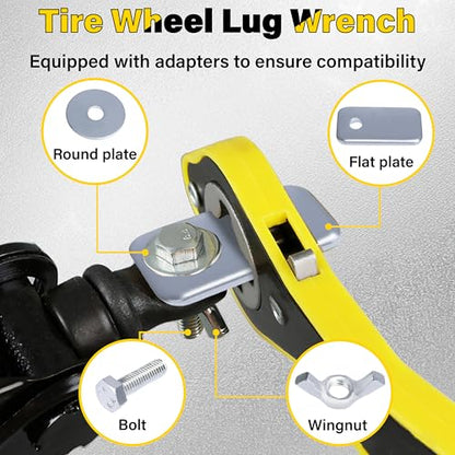 ecocstm Car Jack Ratchet Wrench, Labor-saving Tire Jack Handle, Scissor Jack Adapter for Car with Long Handle, 360° Swivel Tire Wheel Lug Wrench for Travel/Truck/SUV/Vans